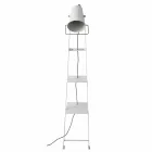 Living Room Floor Lamp in White or Matt Black Metal with Shelves - Butler Viadurini