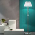 Classic Design Floor Lamp in Chrome, Crystal and Brilliant Metal - Similo