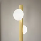 Aluminum Floor Lamp with White Blown Glass Light - Alma Viadurini
