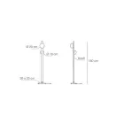 Alma Floor Lamp in Aluminum and White Blown Glass Light Viadurini