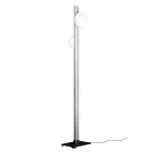 Alma Floor Lamp in Aluminum and White Blown Glass Light Viadurini