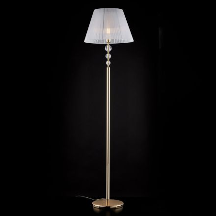 Crystal Floor Lamp with Made in Italy Lampshade for Interior Decor - Madrid Viadurini