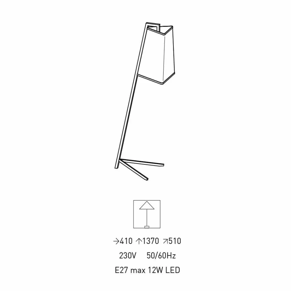 Metal Floor Lamp with Modern White Cotton Lampshade Made in Italy - Barton Viadurini