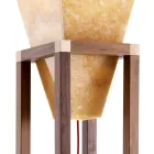 Design floor lamp in onyx and wood Grilli York made in Italy Viadurini