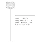 Glass Floor Lamp with Two Finishes and a Metal Frame Made in Italy - Brera Viadurini