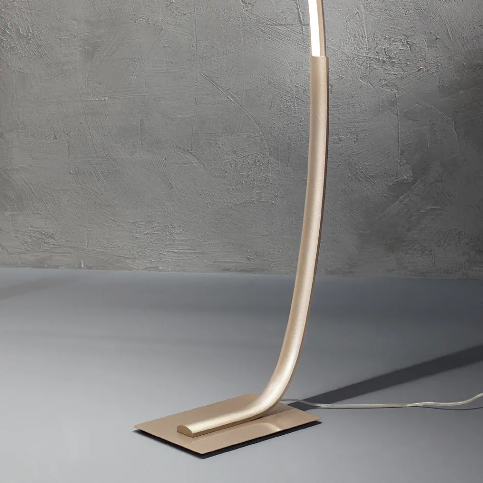Modern Dimmable LED Floor Lamp in Black, Gold or White Metal - Gondola Viadurini