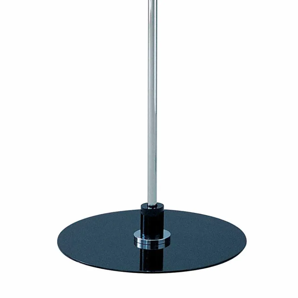 Modern floor lamp with chromed structure and glass plate Made in Italy - Saturno Viadurini