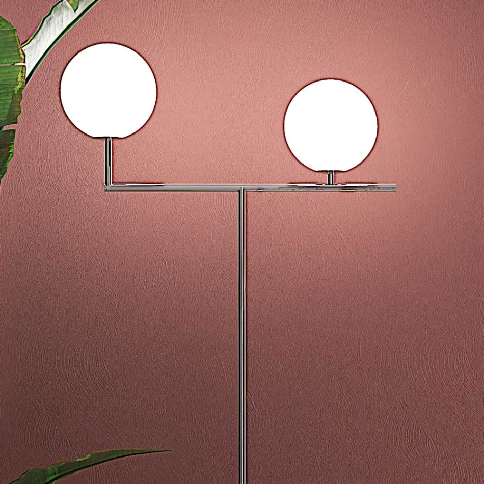 Modern Floor Lamp in Hand-Blown Cased Venetian Glass - Snow Viadurini