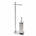 Modern Design Iron Stand for Toilet Brush and Roll Made in Italy - Cali Viadurini