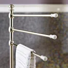 Vintage 3-Arm Towel Holder Stand in Brass and Ceramic - Lyon Viadurini