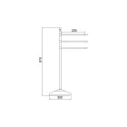 Vintage 3-Arm Towel Holder Stand in Brass and Ceramic - Lyon Viadurini