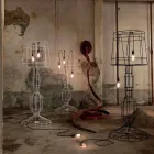 Living Room Floor Lamp 3 Lights in White or Natural Metal Minimal Style - Styling Viadurini