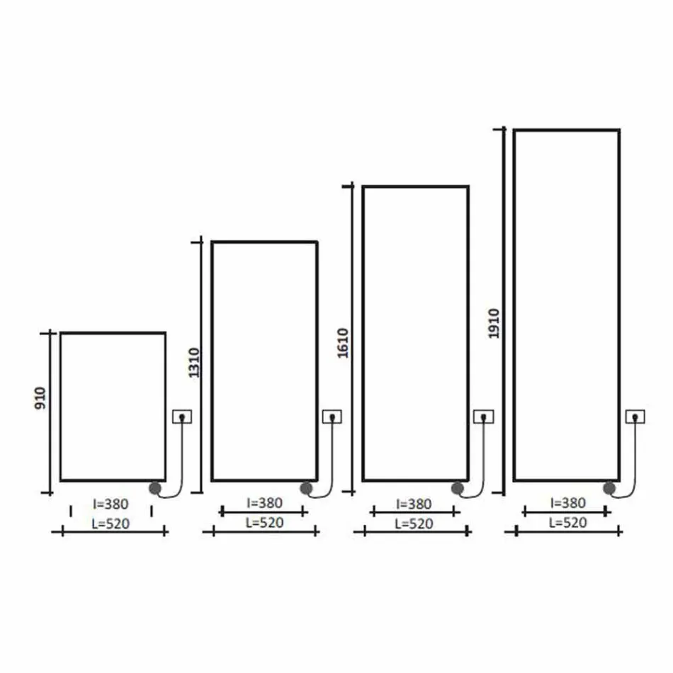 Electric Radiant Plate Modern Wall Radiator up to 1000 W - Bent Viadurini