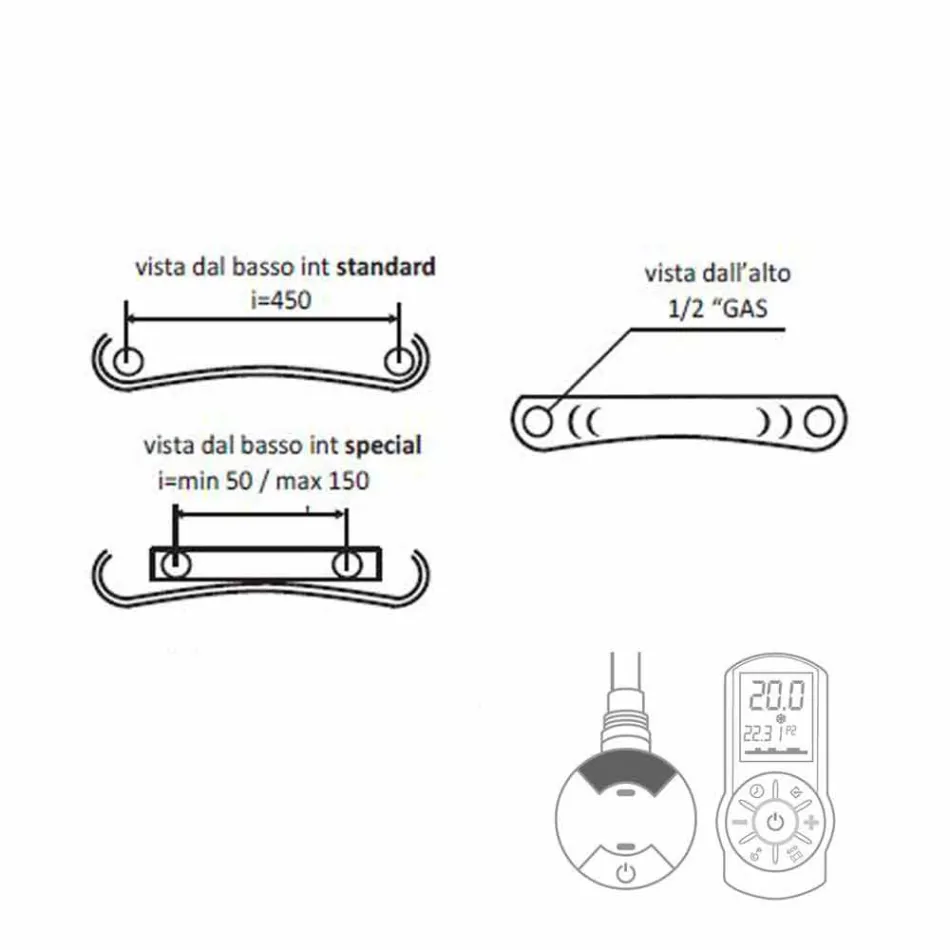 Electric Radiant Plate Modern Wall Radiator up to 1000 W - Bent Viadurini