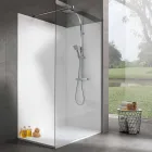 Resin Shower Tray 120x80 in Modern White Velvet Effect Finish - Estimo Viadurini