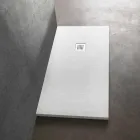 Shower Tray 170x70 in Stone Effect Resin with Steel Grid - Domio Viadurini