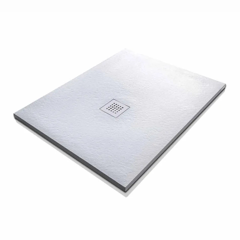 Shower Tray 90x70 in Resin Stone Effect Finish Modern Design - Domio Viadurini