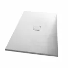 Rectangular Resin White Velvet Effect Shower Tray 140x80 cm - Estimo Viadurini