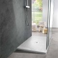 Modern Shower Tray 90x70 in White Resin Slate Effect - Sommo