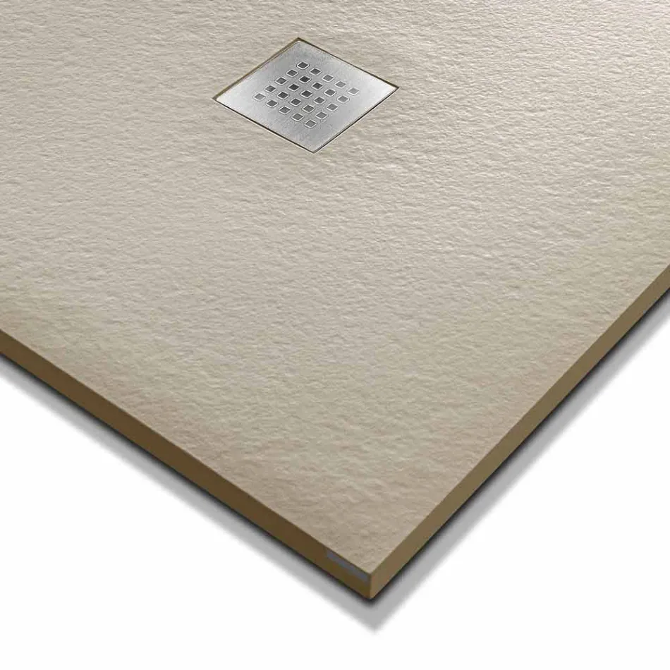 Modern Square Shower Tray 90x90 in Stone Effect Resin - Domio Viadurini