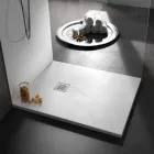 Modern Square Shower Tray 90x90 in Stone Effect Resin - Domio Viadurini
