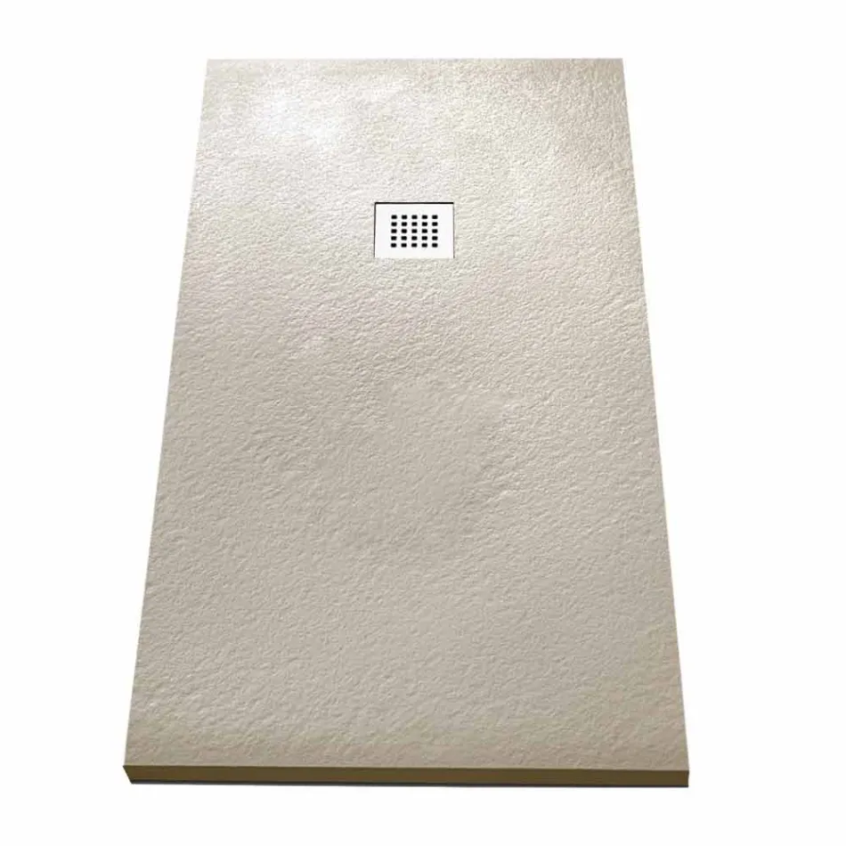Modern Rectangular Shower Tray 160x80 in Stone Effect Resin - Domio Viadurini