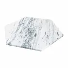 Hexagonal Serving Plate in White Carrara Marble or Black Marquinia - Ludivine Viadurini