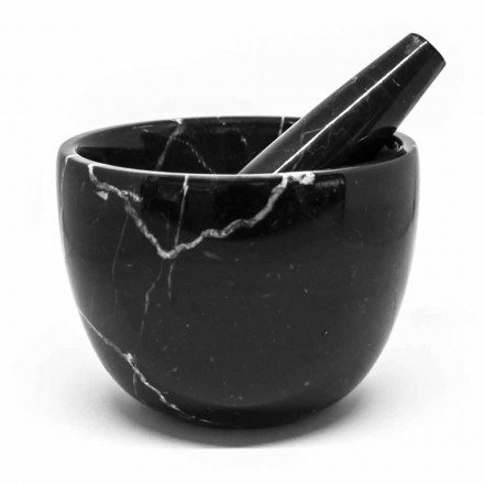 Small Mortar with Pestle in White Carrara Marble Made in Italy - Mirel Viadurini