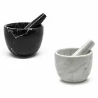 Small Mortar with Pestle in White Carrara Marble Made in Italy - Mirel Viadurini