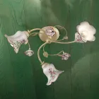 Ceiling Lamp 3 Lights Metal and Ceramic Hand Painted Red Wire - Pisa Viadurini