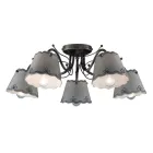 Ceiling Lamp with 3 or 5 Lights in Hand Painted Embroidery Effect Ceramic - Ravenna Viadurini