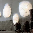 Wall Lamp in Metal and White Lycra Design in 3 Dimensions - Foliage Viadurini