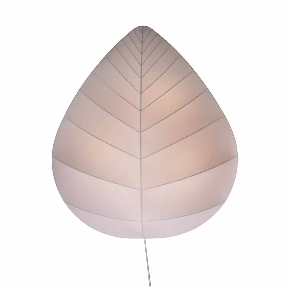 Wall Lamp in Metal and White Lycra Design in 3 Dimensions - Foliage Viadurini