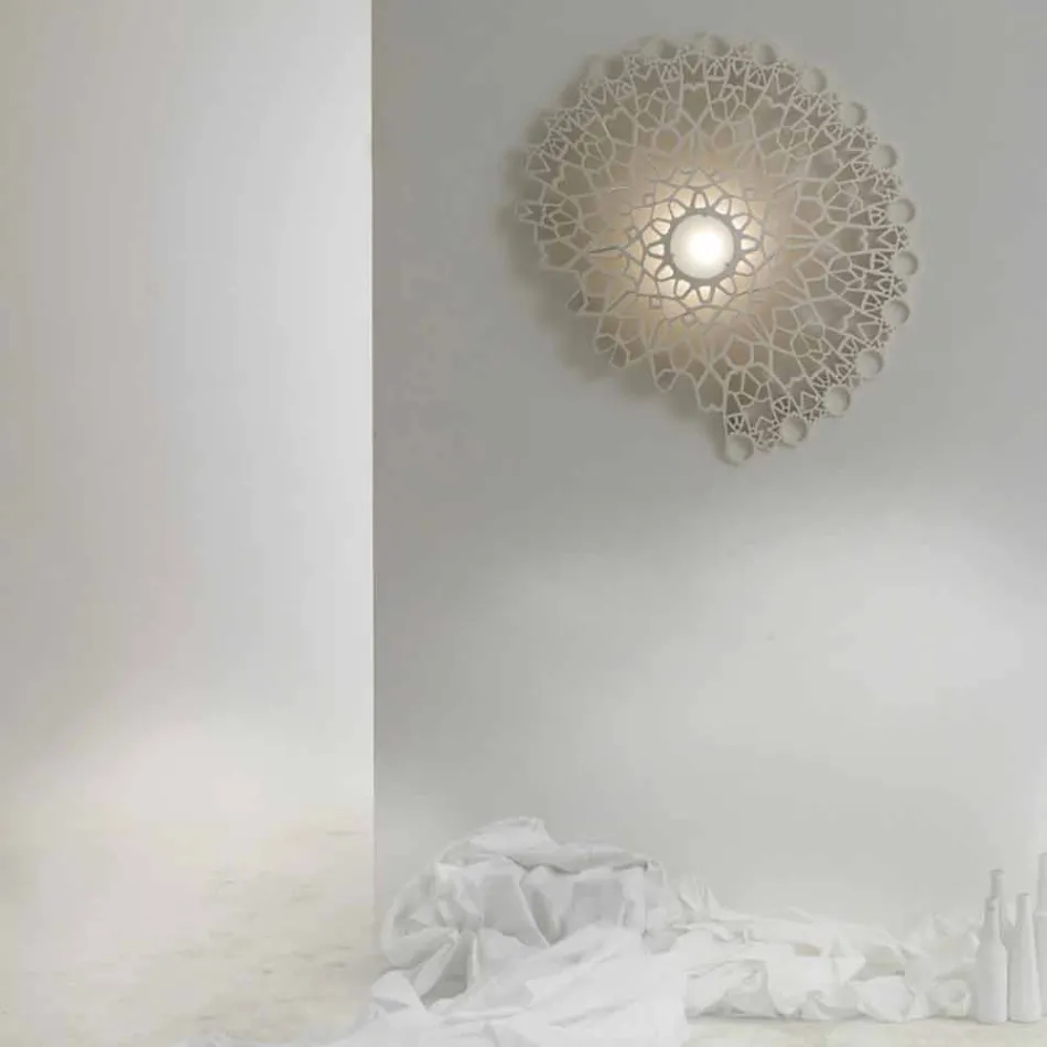 Ceiling light Applique in Technopolymer White or Gold Design 2 Sizes - Cathedral Viadurini