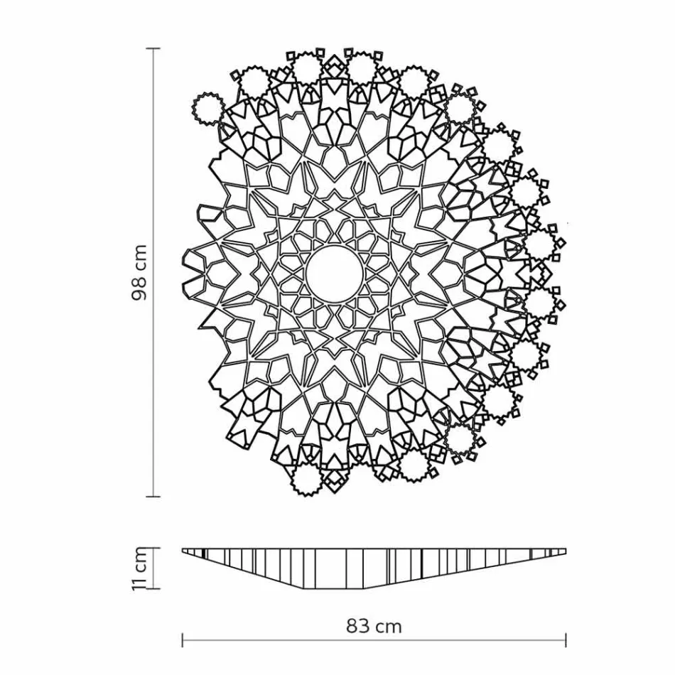 Ceiling light Applique in Technopolymer White or Gold Design 2 Sizes - Cathedral Viadurini