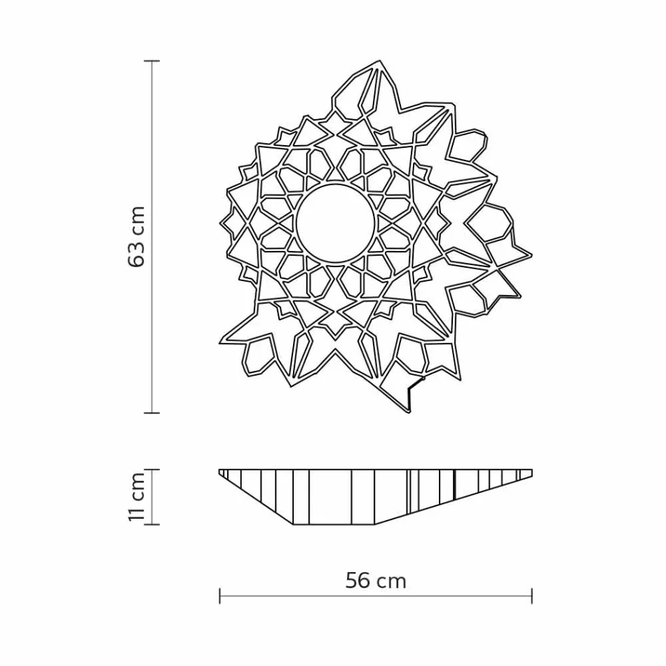Ceiling light Applique in Technopolymer White or Gold Design 2 Sizes - Cathedral Viadurini