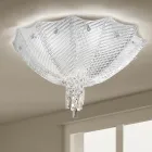 Handmade Venetian Glass and Metal Ceiling Lamp Made in Italy - Fabiana Viadurini