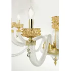Classic Ceiling Lamp 8 Lights in Italian Luxury Handcrafted Glass - Saline Viadurini