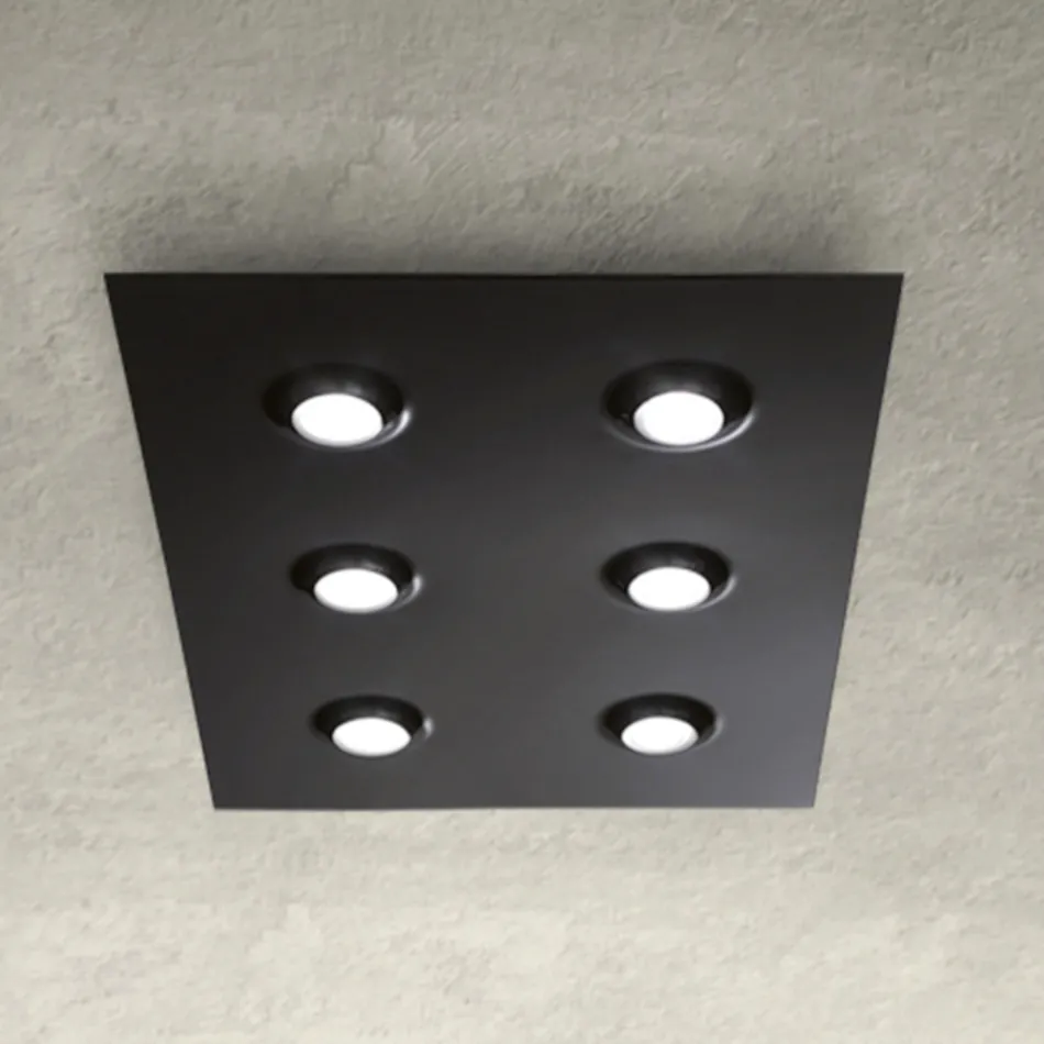 Ceiling Light with Flat Glass Plate with Lowering Made in Italy - Kora Viadurini