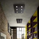 Ceiling Light with Flat Glass Plate with Lowering Made in Italy - Kora Viadurini