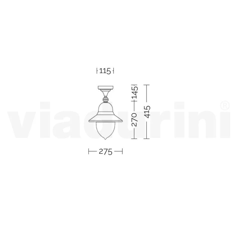 Vintage Style Aluminum Outdoor Ceiling Lamp Made in Italy - Cassandra Viadurini