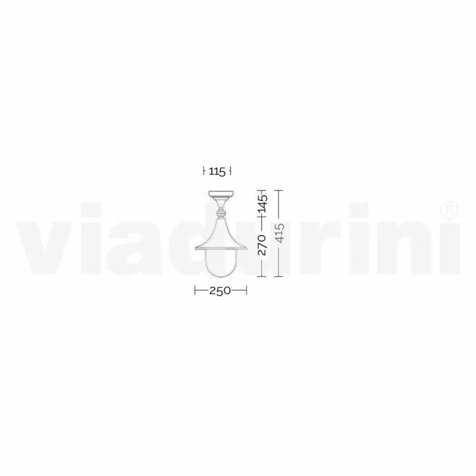 Garden ceiling lamp in die-cast aluminum made in Italy, Anusca Viadurini