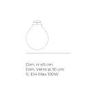 Large Shaded Glass and Metal Ceiling Light Made in Italy - Iride Viadurini