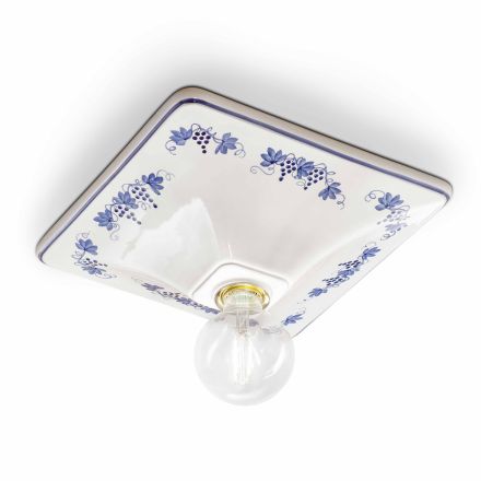 Rustic ceiling lamp made of ceramic Trieste by Ferroluce Viadurini