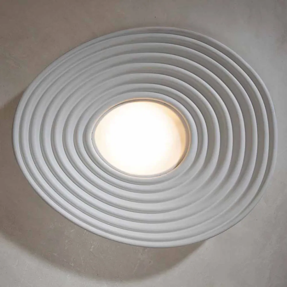 Modern Design Living Room Ceiling Lamp in Matt White Plaster - Licorice Viadurini