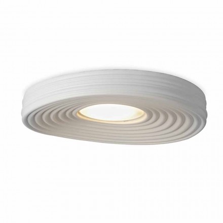 Modern Design Living Room Ceiling Lamp in Matt White Plaster - Licorice Viadurini