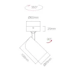 Adjustable Spotlight Ceiling Light in White or Black Aluminum 4 Pieces - Lazzaro Viadurini