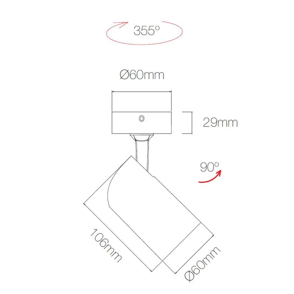 Adjustable Spotlight Ceiling Light in White or Black Aluminum 4 Pieces - Lazzaro Viadurini