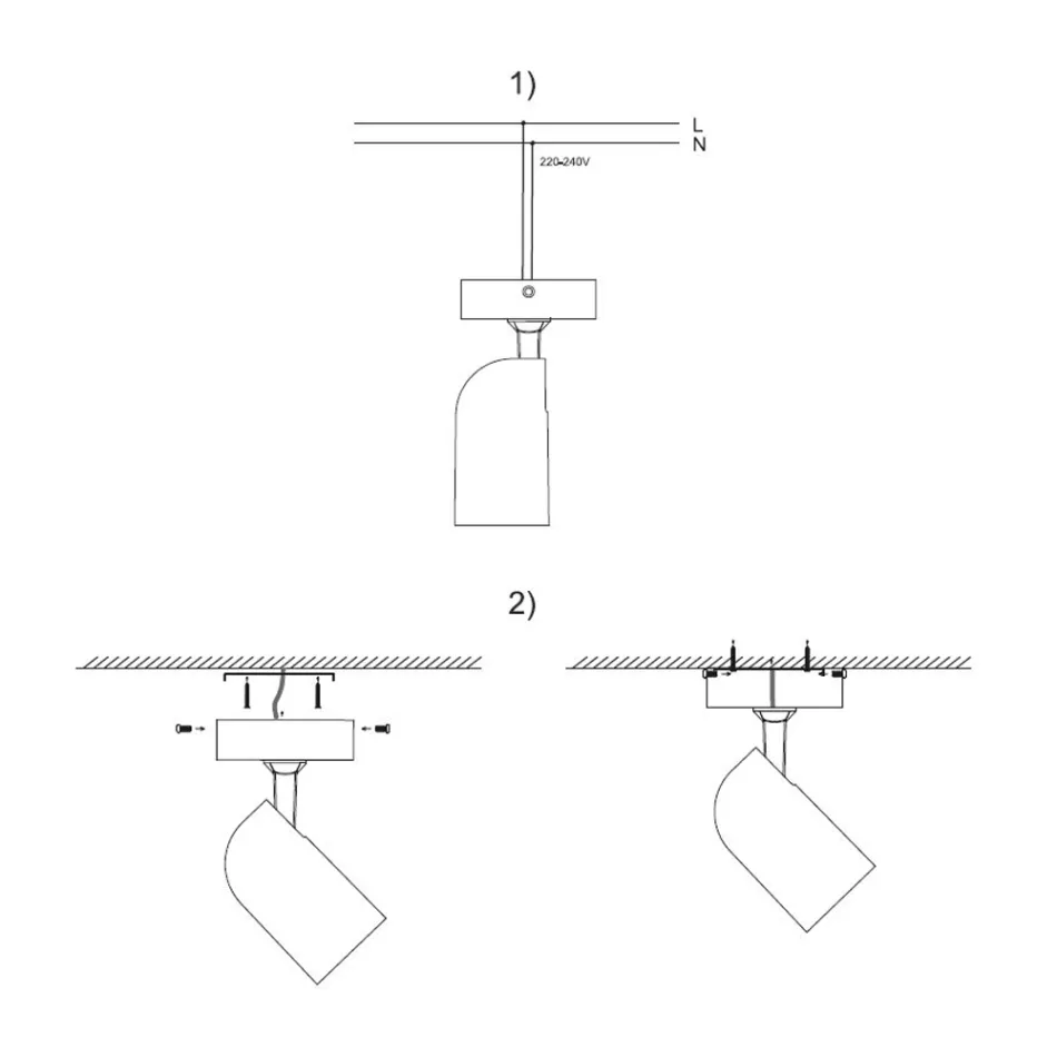 Adjustable Spotlight Ceiling Light in White or Black Aluminum 4 Pieces - Lazzaro Viadurini