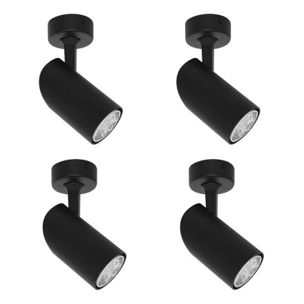 Adjustable Spotlight Ceiling Light in White or Black Aluminum 4 Pieces - Lazzaro Viadurini